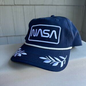 Mad Engine NASA Snapback Hat Rope Embroidered Navy Cool Hipster Space Hat